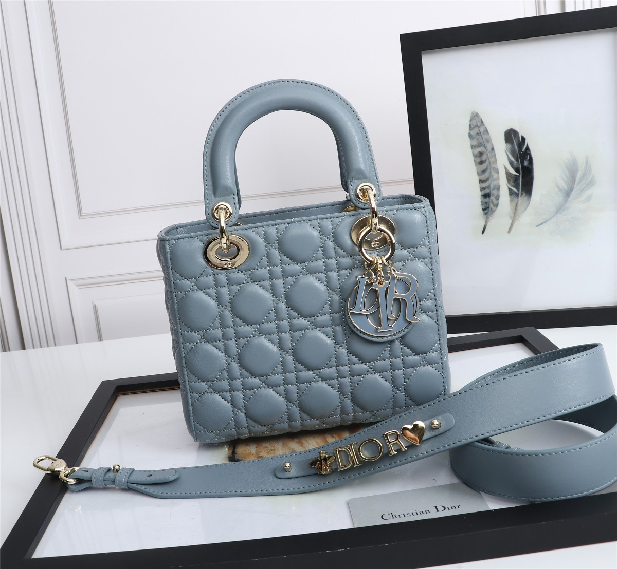 Small Lady Dior My ABCDior Bag Sky Blue Cannage Lambskin